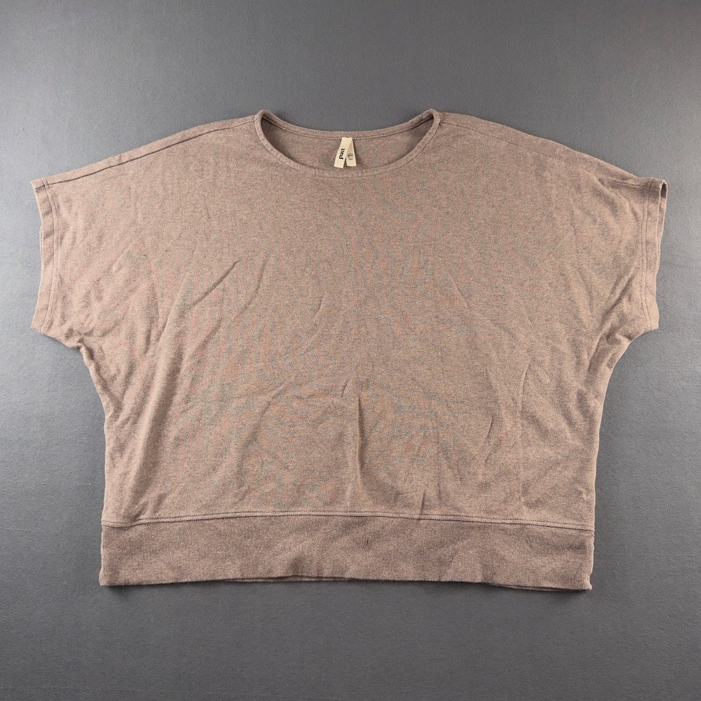 Pact Organic Cotton Boxy Dolman Short Sleeve Top XXL Mauve Brown Heathered
